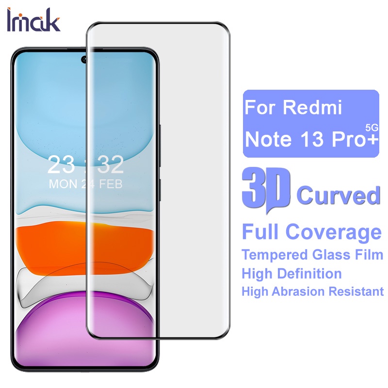 ฟิล์มกระจกนิรภัยกันรอยหน้าจอ 3D แบบเต็มจอ สําหรับ Imak Redmi Note 13 Pro Plus 5G