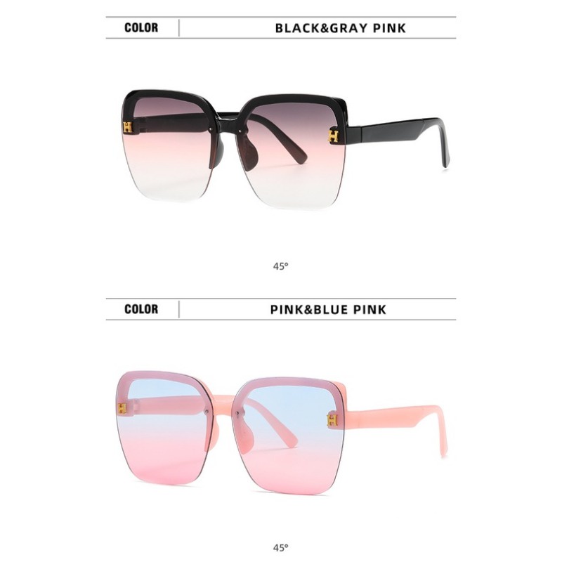 (HENGHA) ใหม่ แว่นตากันแดด กรอบสี่เหลี่ยม ไม่มีขอบ ขนาดใหญ่ แฟชั่นสําหรับผู้หญิง - รูปที่ 5