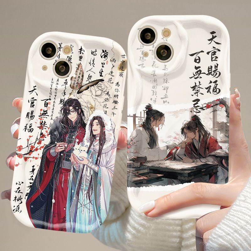 เคสโทรศัพท์มือถือนิ่ม กันฝุ่น ลายการ์ตูนอนิเมะ Tianguan Blessing สําหรับ IPhone X XR 11 12 13 Pro Max XS Max SE 14 15 Pro