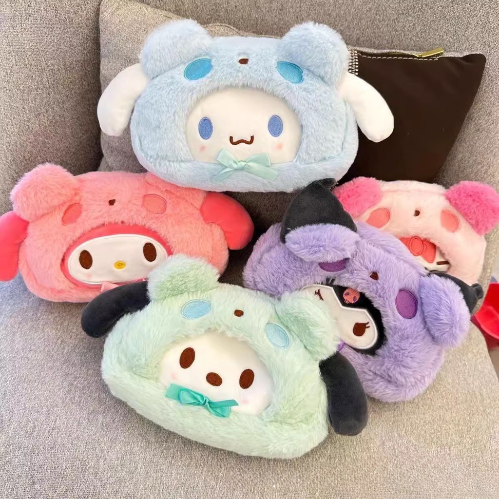 กระเป๋าดินสอ แบบพกพา จุของได้เยอะ ลาย Sanrio น่ารัก สําหรับใส่เครื่องเขียน