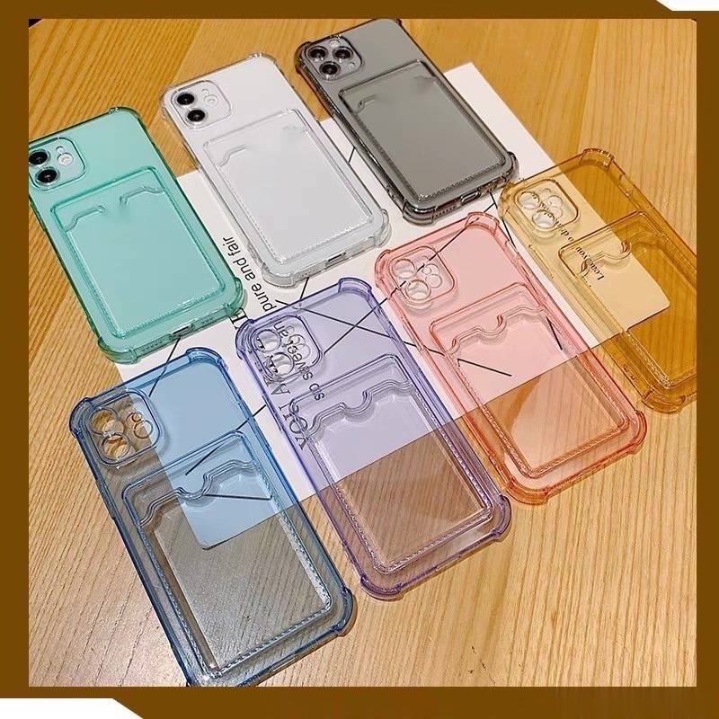 เคสกันกระแทกเคสใส่บัตร เคสซิลิโคนใส 14 13 PRO 7/8/6 12/12pro 11/13 /13promax #023