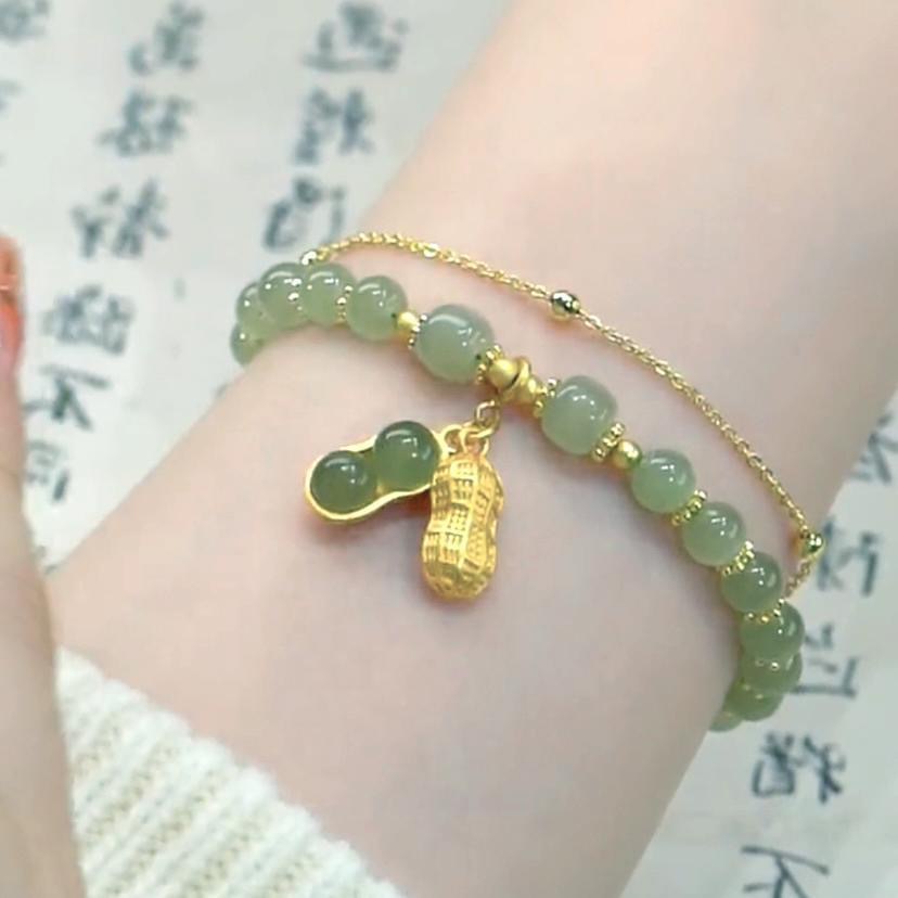 สร้อยข้อมือหยก รูปกระต่าย สไตล์จีนโบราณ คุณภาพสูง เหมาะกับของขวัญวันเกิด สําหรับนักเรียนหญิง