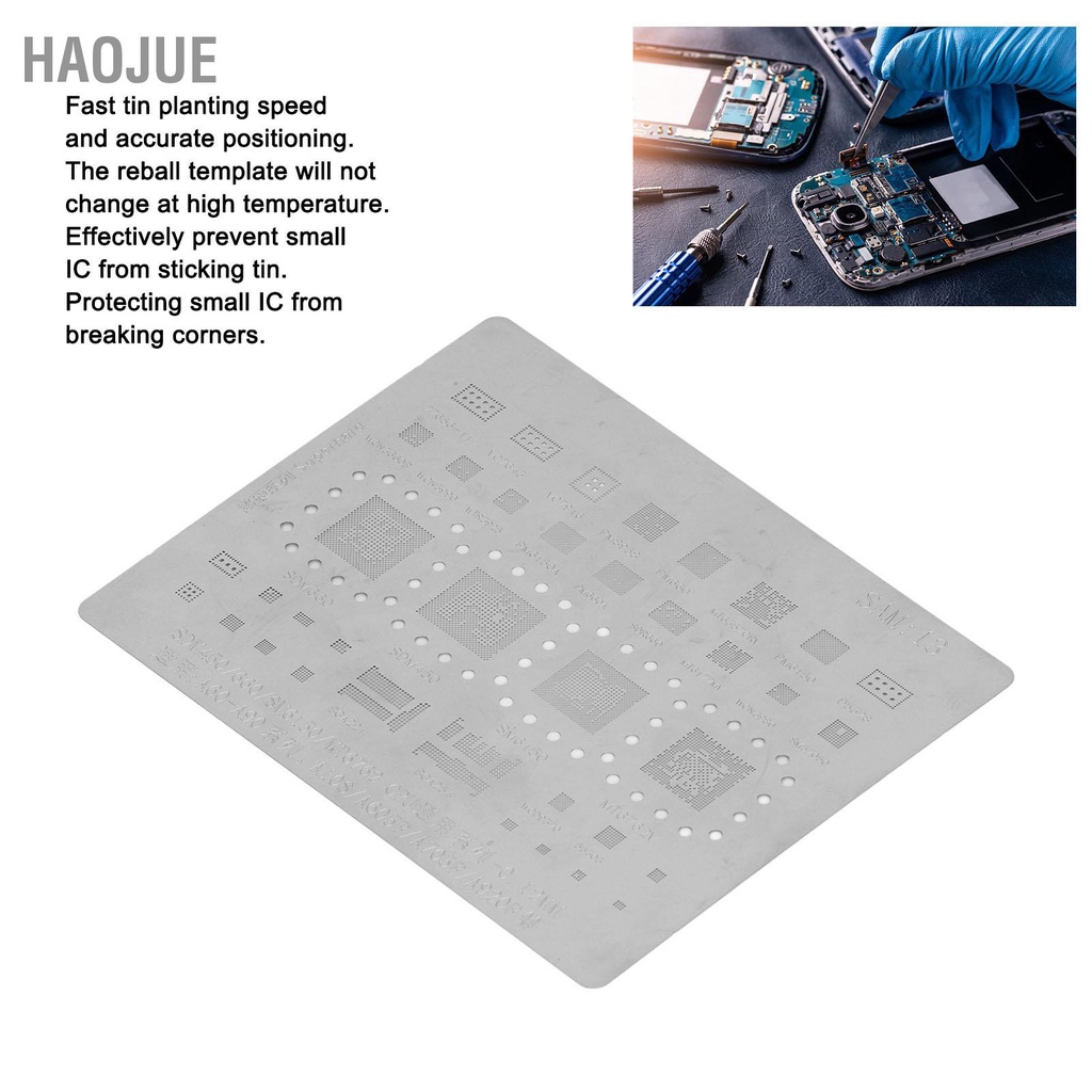 HaoJue หน้าจอเทมเพลต CPU ของโทรศัพท์ BGA Reballing ลายฉลุ Reball Rework สำหรับ Samsung A60-A90