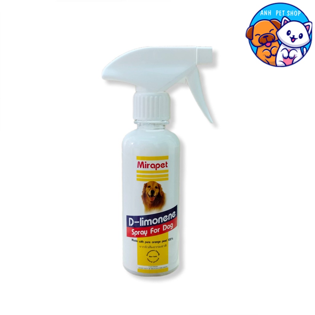 Mirapet D-limonene Fleas & Tick สเปรย์ฉีดพ่นกำจัดเห็บหมัด 250 ml.(ลูกสุนัข/แมวใช้ได้)