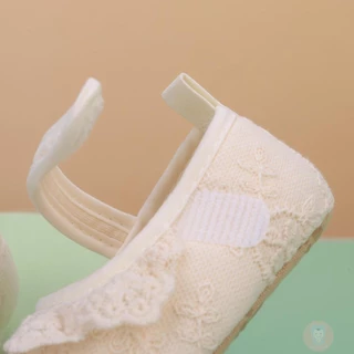 【ส่งจากไทย】Laa6-infant Baby Girls Non-Slip Soft Soled Lace Bowknot Flats Shoes