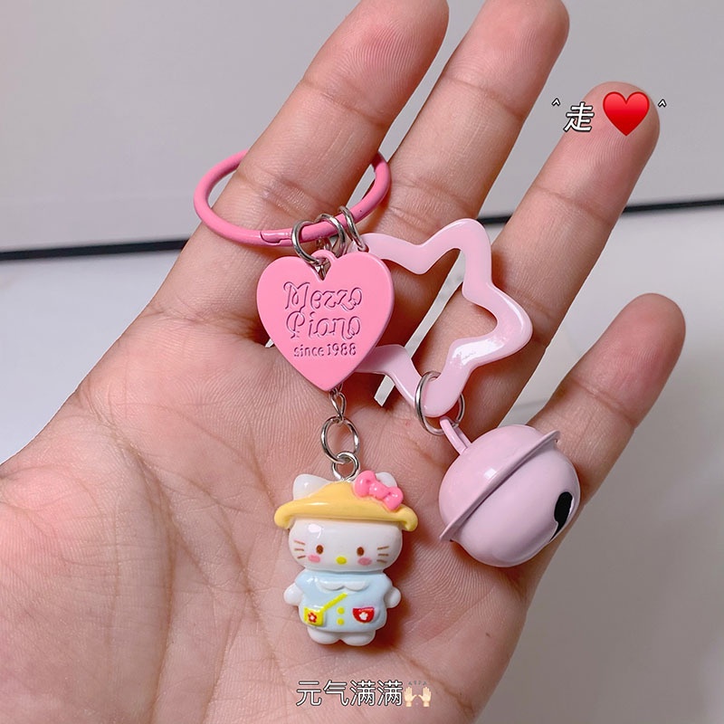 พวงกุญแจ จี้กระดิ่ง รูปการ์ตูน Hello Kitty น่ารัก เหมาะกับของขวัญ สําหรับแฟนสาว
