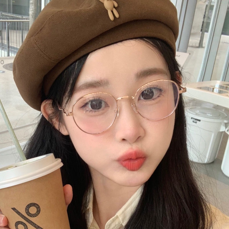 【ZM Glasses】แว่นตากรอบกลม ป้องกันแสงสีฟ้า แว่นตากรอบโลหะ แว่นตาสายตาสั้น สไตล์เกาหลี สไตล์นักเรียน แว่นตาแฟชั่น 103