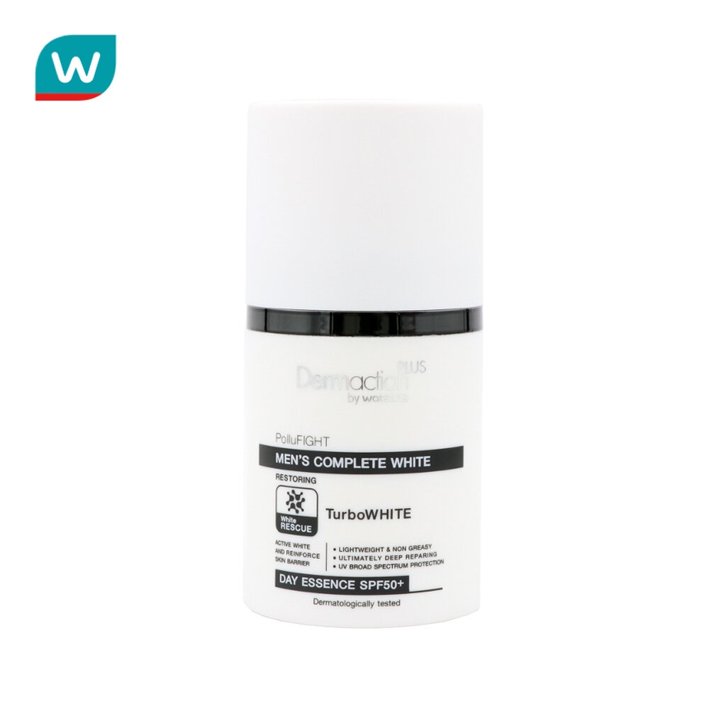 Dermaction Plus by Watsons เดอมาแอคชั่น พลัส บาย วัตสัน เมนส์ คอมพลีท ไวท์ เดย์ เอสเซนส์ เอสพีเอฟ 50+ พีเอ+++ 50