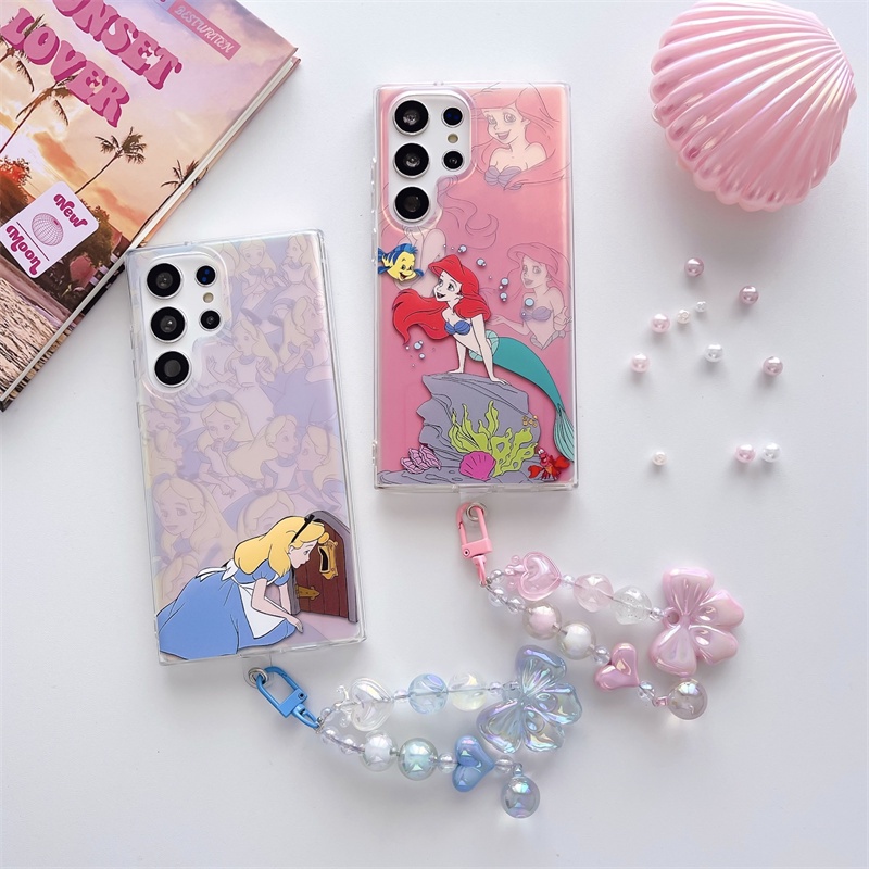 เคสโทรศัพท์มือถือ TPU ใส กันกระแทก ลายเจ้าหญิงนางเงือก อลิซ แวววาว สไตล์ธุรกิจ สําหรับ Samsung Galaxy S23 Ultra S23 Plus S22 Ultra