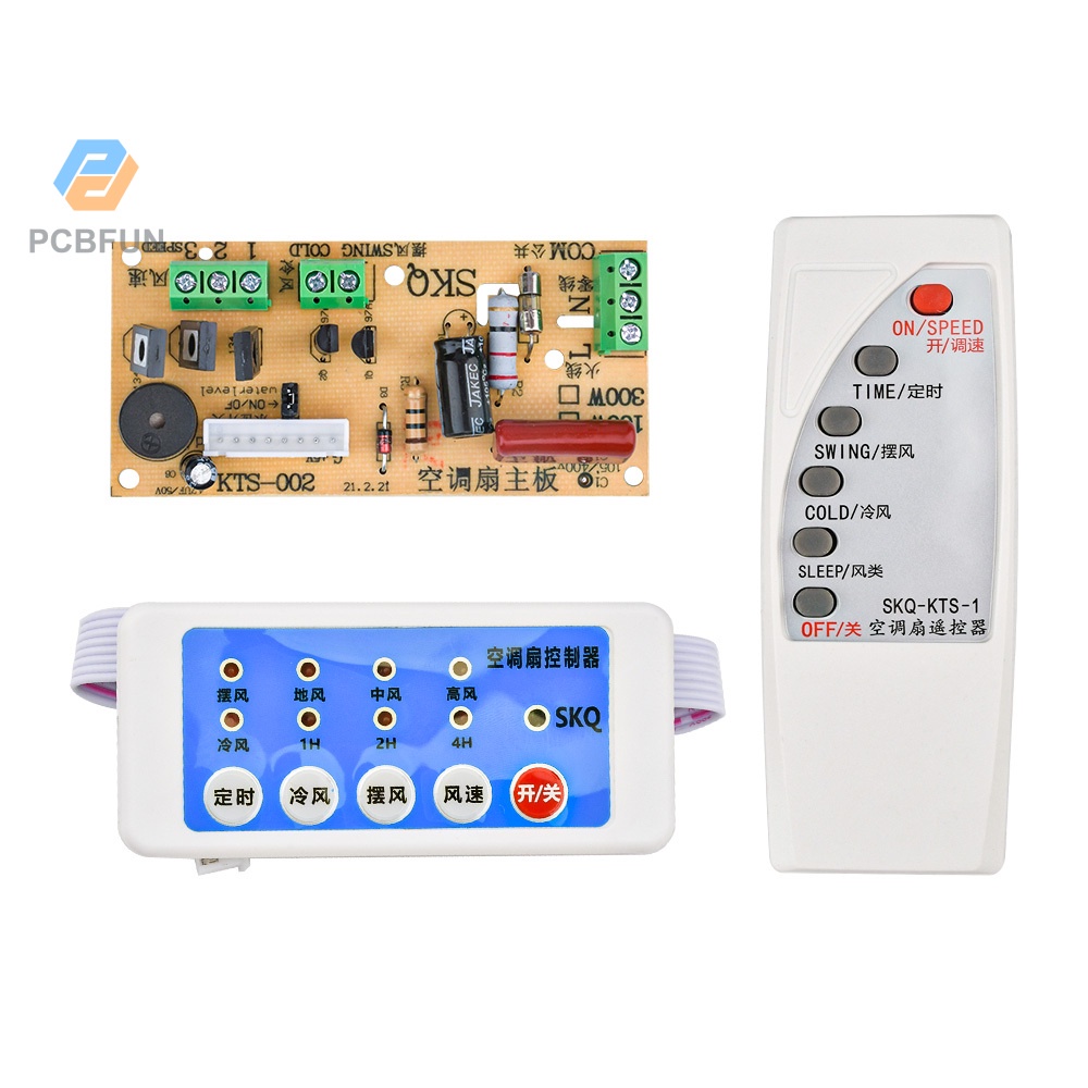 Pcbfun 300w แผงวงจรพัดลมเครื่องปรับอากาศ โมดูลควบคุมสากล + รีโมทคอนโทรล