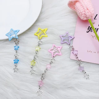 Arin Y2K สไตล์ Star Fringe Hairpin กิ๊บติดผมโลหะเครื่องประดับอุปกรณ์เสริม Cool Barrettes