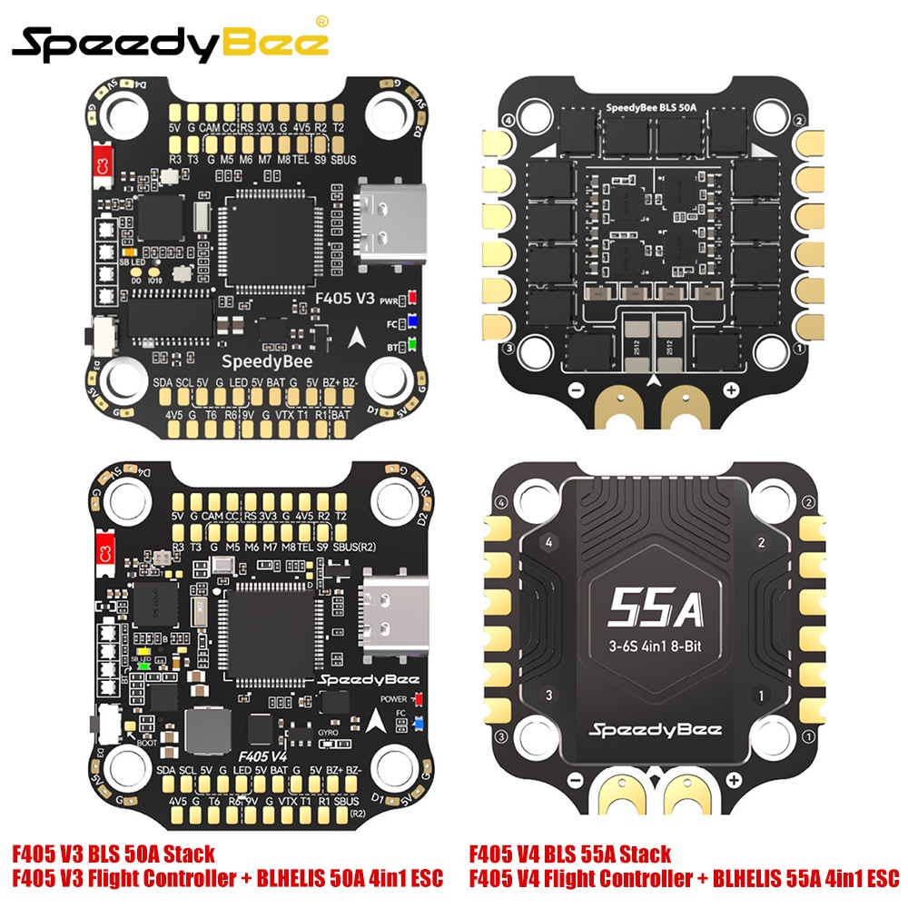 Speedybee F405 V3/V4 FC ESC Stack 3-6S Lipo BLS 50A/55A ESC สําหรับโดรนบังคับวิทยุ FPV