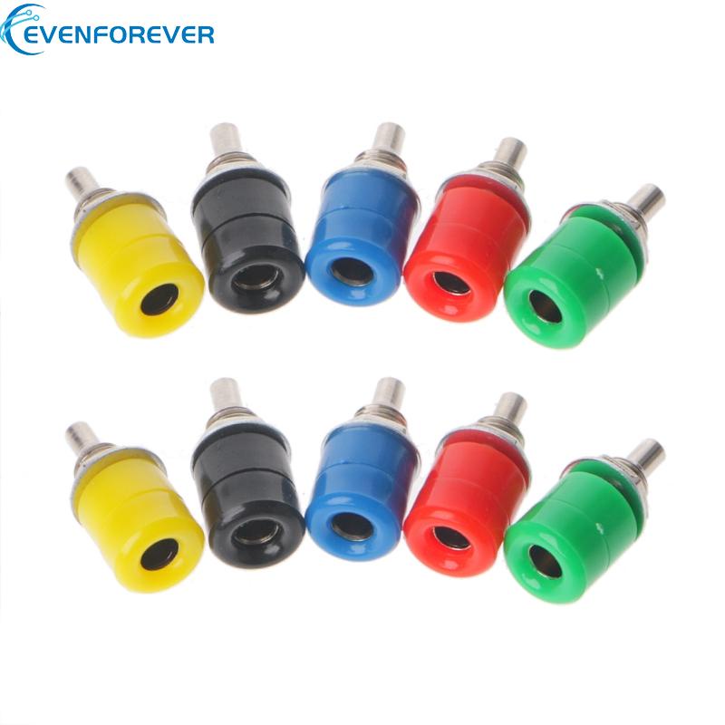 Ev ปลั๊กกล้วยเชื่อมต่อ ตัวเมีย 4 มม. 5 สี 10 ชิ้น