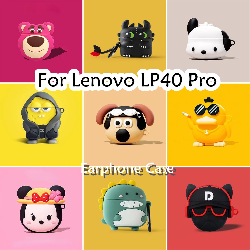 【imamura】เคสหูฟังซิลิโคนนิ่ม ลายการ์ตูนฉลาม สร้างสรรค์ สําหรับ Lenovo LP40 Pro NO.2