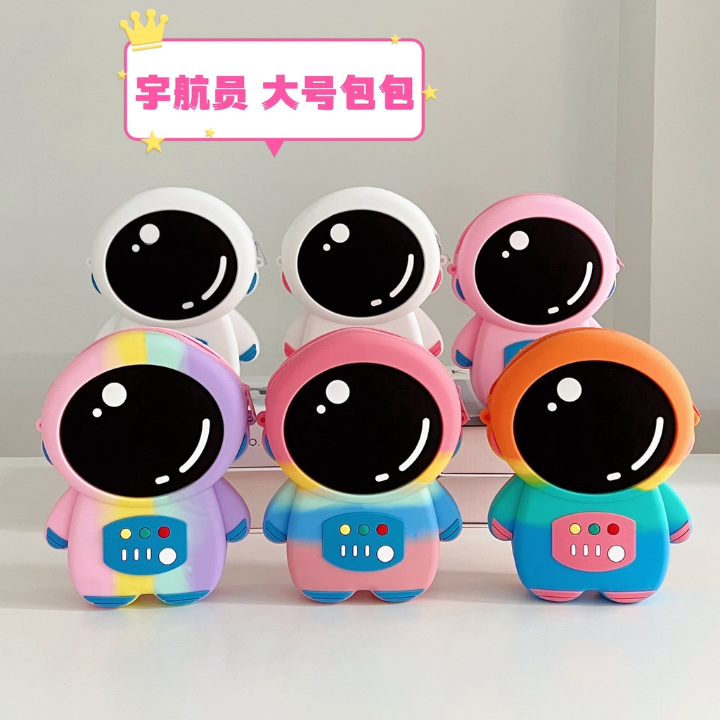 กระเป๋าใส่เหรียญ ซิลิโคน ลายการ์ตูนนักบินอวกาศ แบบกด คลายเครียด สําหรับเด็ก 2023