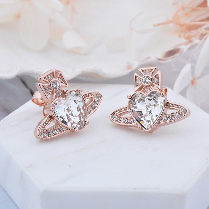 [Westwood] ต่างหูสตั๊ด เพทาย รูปหัวใจ ขนาดใหญ่ หรูหรา - รูปที่ 5