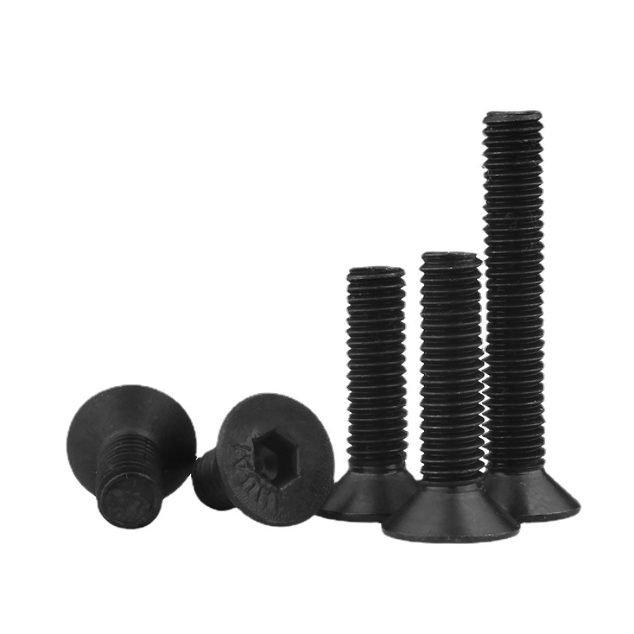 10.9 สกรูหัวจมจมจมจมจมสีดําหัวแบนหัวสายฟ้า M4/M5/M6M8