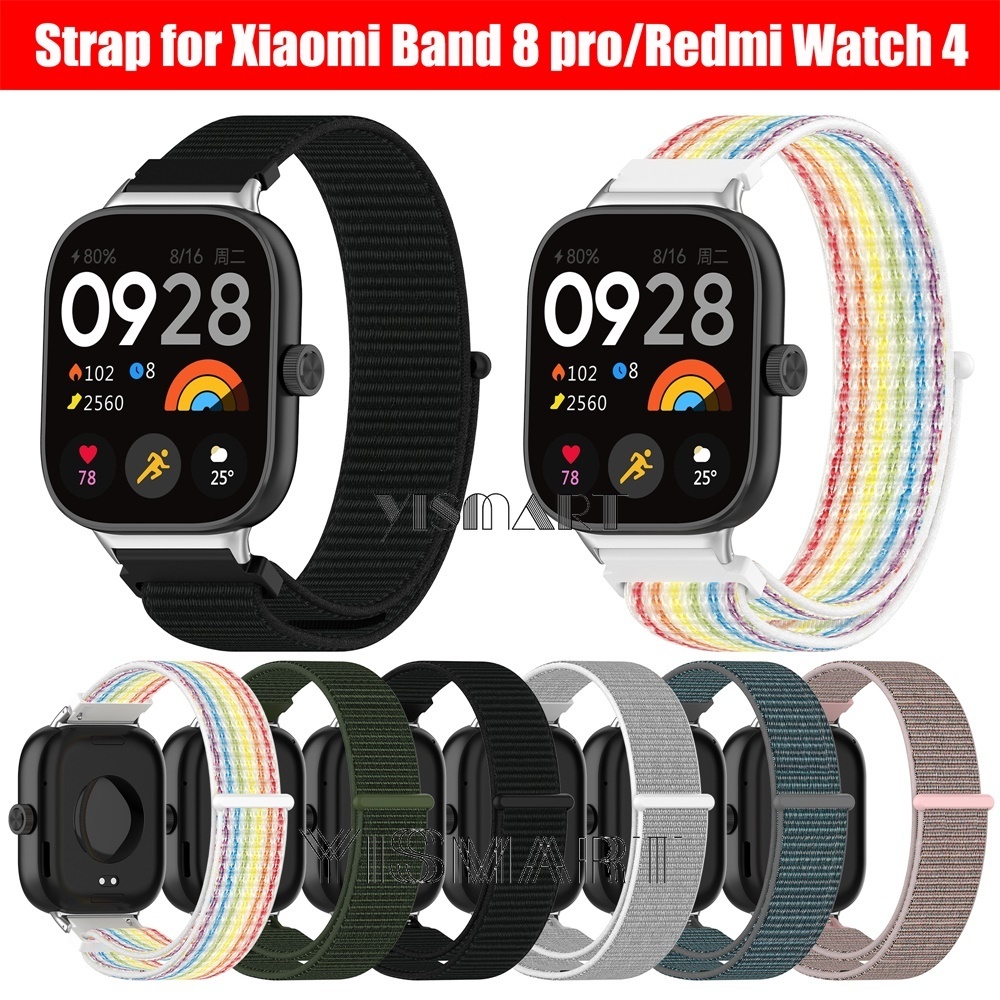 สายนาฬิกาข้อมือไนล่อนถัก ปรับได้ สําหรับ Redmi Watch 4 Xiaomi Mi Band 8 Pro