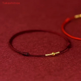 (Takashitree) สร้อยข้อเท้า เชือกนําโชค แฮนด์เมด สีแดง ปรับได้ แฟชั่นคู่รัก สําหรับผู้ชาย ผู้หญิง