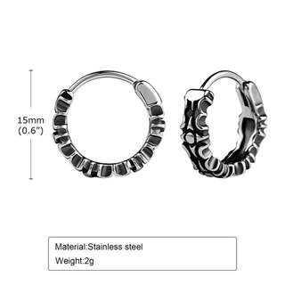VNOX เครื่องประดับ ต่างหูสแตนเลส รูปกะโหลก สไตล์โกธิคเรโทร สําหรับผู้ชาย