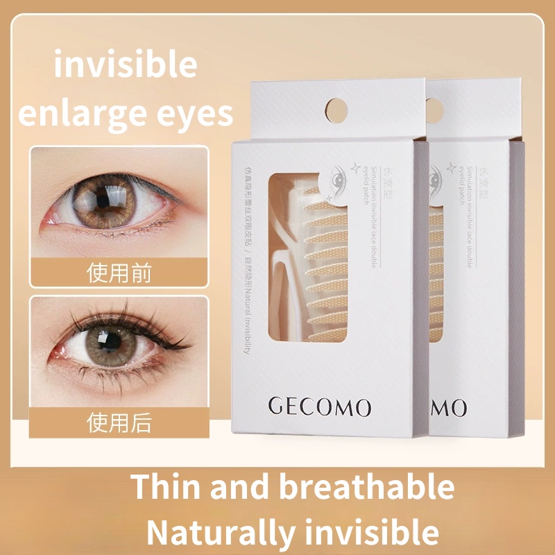 Gecomo สติกเกอร์ติดตาสองชั้น แต่งลูกไม้ธรรมชาติ ติดทนนาน 90 ชิ้น