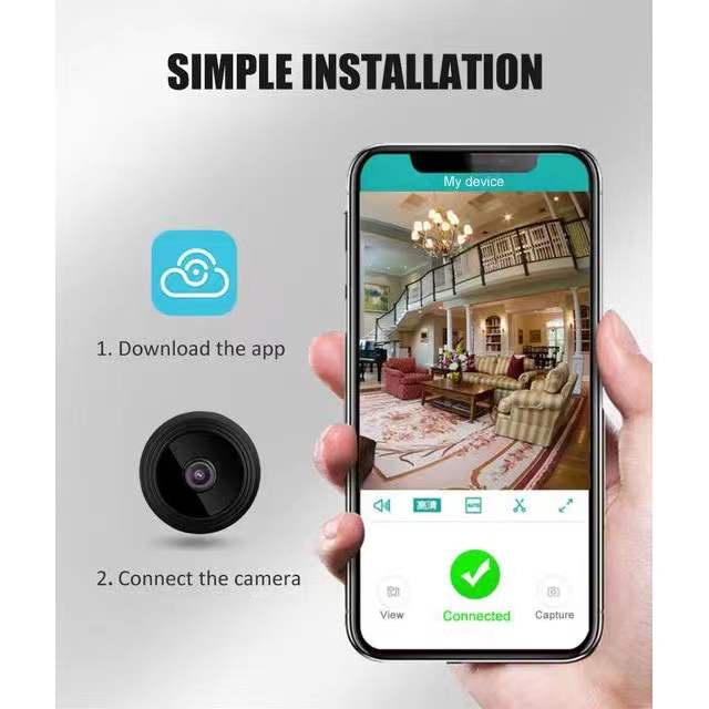 กล้องบันทึกวิดีโอ A9 Mini WiFi 1080p HD เวอร์ชั่นกลางคืน ขนาดเล็ก
