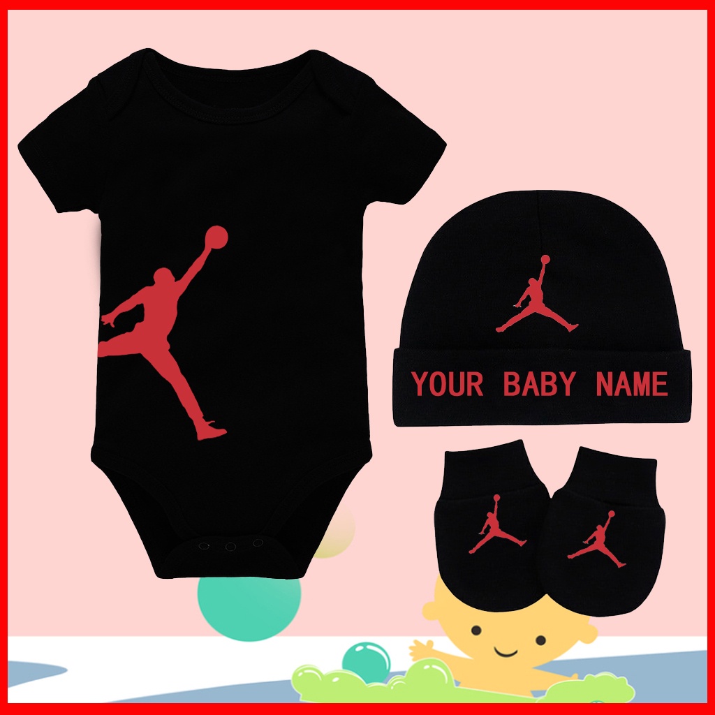 JORDANS เสื้อผ้าทารกแรกเกิดสไตล์สําหรับลูกน้อยของคุณ S ชุดแรกชื่อที่ปรับแต่งได้