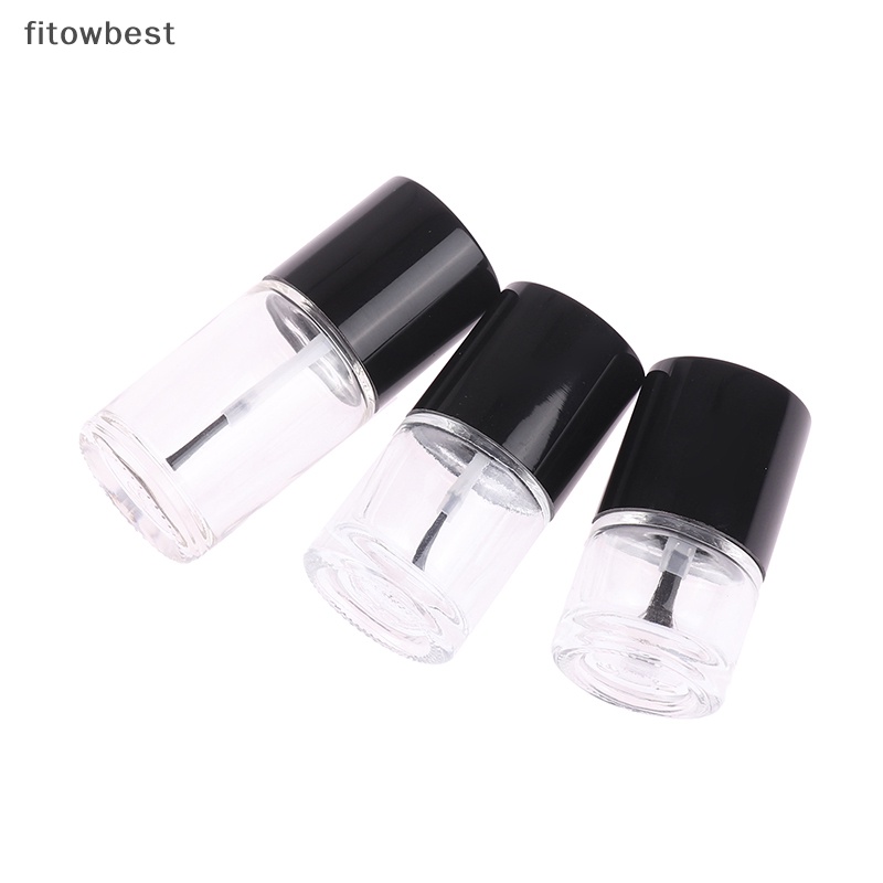 Fbth ขวดแก้วเปล่า พร้อมแปรง สีใส ขนาด 5 มล. 10 มล. 15 มล. สําหรับใส่เครื่องสําอาง ยาทาเล็บ QDD