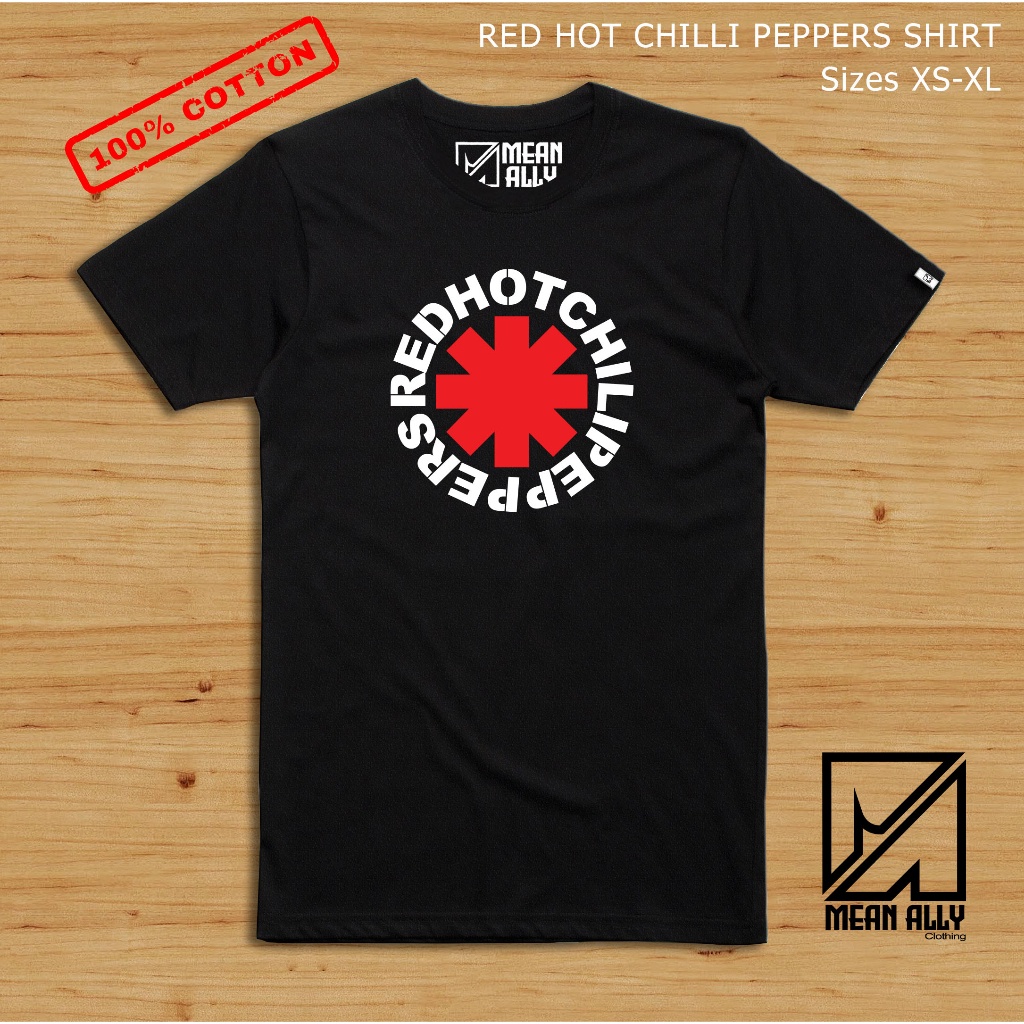 แบบ Unisex [NEW] RHCP Logo Bands Shirt Mean Ally Clothing แบบ Unisex เสื้อยืดคอกลม
