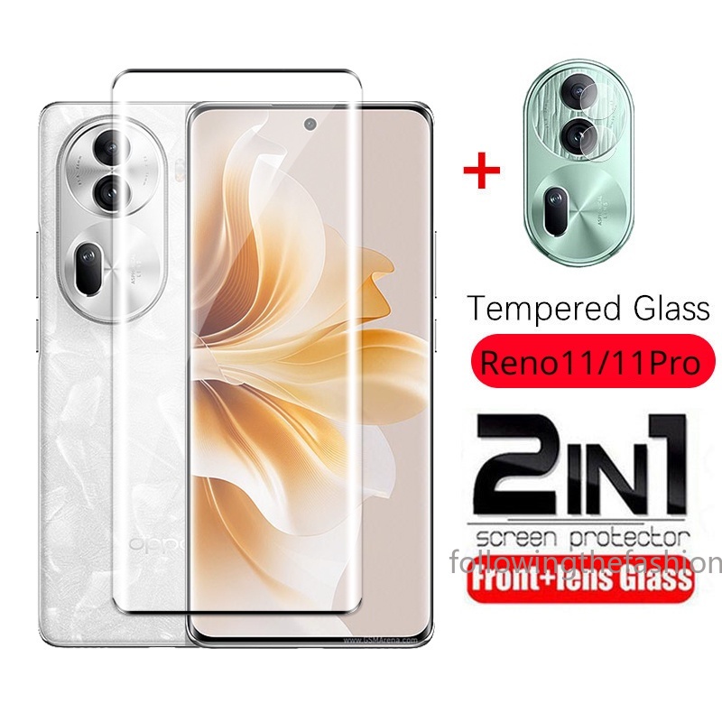 ฟิล์มกระจกนิรภัยกันรอยหน้าจอ เลนส์กล้อง 3D 2 in 1 สําหรับ OPPO Reno 11 Pro 5G Reno11 11Pro 11F 2024