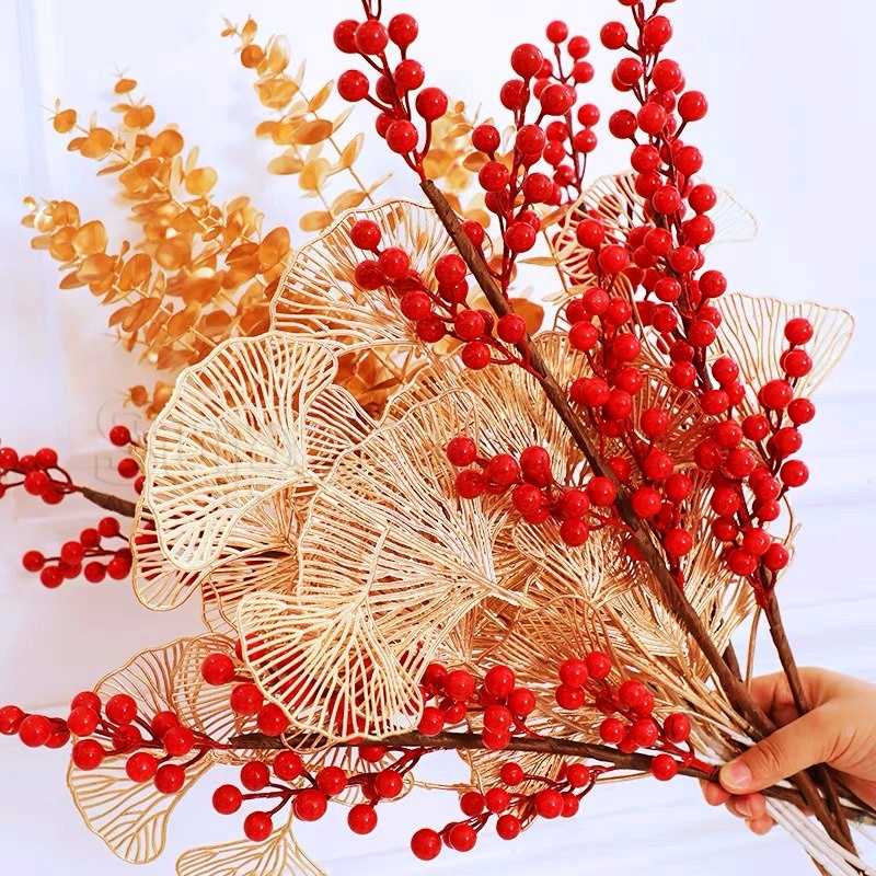 [ Featured ] ช่อดอกเบอรี่ประดิษฐ์ - แจกันตะกร้า DIY สําหรับตกแต่งห้องนอน - ช่อดอกไม้ปีใหม่ - งานเทศกาล ปาร์ตี้