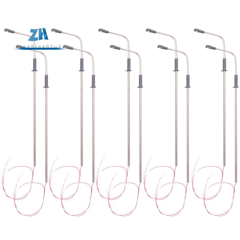 โคมไฟถนน LED โมเดลหัวเดียว 1: 100 สําหรับตกแต่งภูมิทัศน์รถไฟ 10 ชิ้น