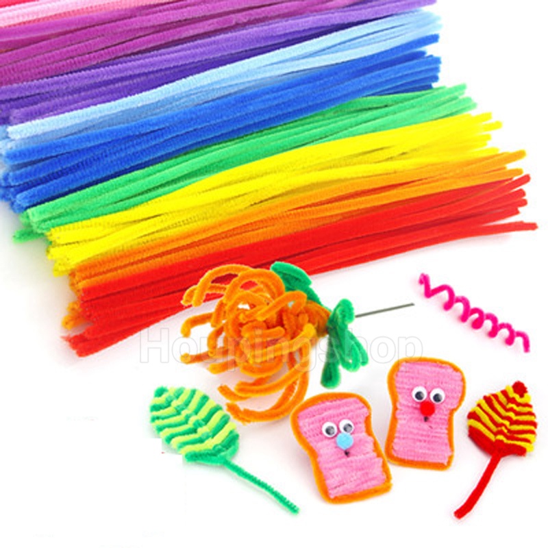 100 ชิ้น 30 ซม. บิดลวด Chenille ก้านท่อทําความสะอาดเด็ก ตุ๊กตาติดแถบของเล่นเพื่อการศึกษาวัสดุทําด้วยมือ DIY อุปกรณ์งานฝีมือ