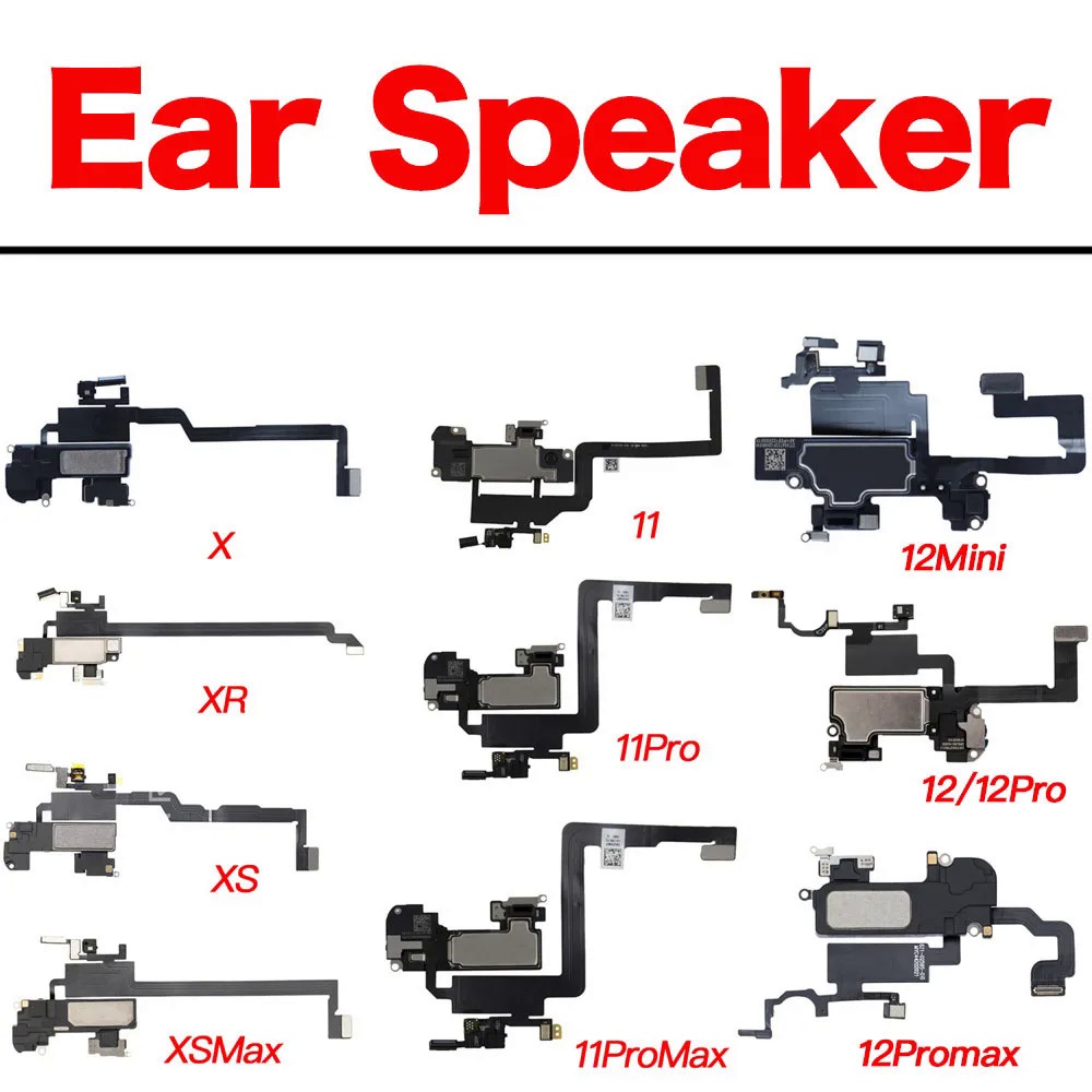100 % original Ear ลําโพงไมโครโฟน Flex สําหรับ iPhone X XR XS 11 12 Mini Pro Max หูฟังรวม Light Sensor Flex เปลี ่ ยน