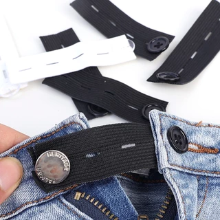 อุปกรณ์เย็บผ้า DIY - เข็มขัดกระดุม - ตัวขยายเอว - แถบคาดเอว Unisex - ปรับได้, ความยืดหยุ่น - ปุ่มกางเกงยีนส์ หัวเข็มขัดขยาย - หัวเข็มขัดยีนส์ - สําหรับผู้หญิงตั้งครรภ์, สีโอเบส