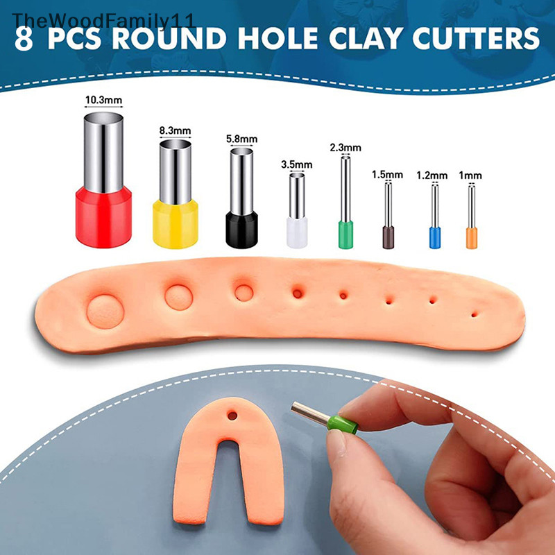 Tt แม่พิมพ์ตัดดินโพลิเมอร์ 8 ขนาด สําหรับทํางานแฮนด์เมด DIY TH 8 ชิ้น