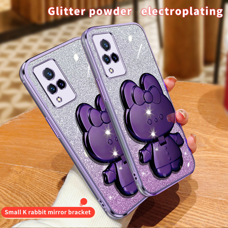 สําหรับVivo Y73 2021 กรณีกันกระแทกElectroplatedปกหลังสําหรับVivo Y73 2021 ขาตั้งเคสโทรศัพท์