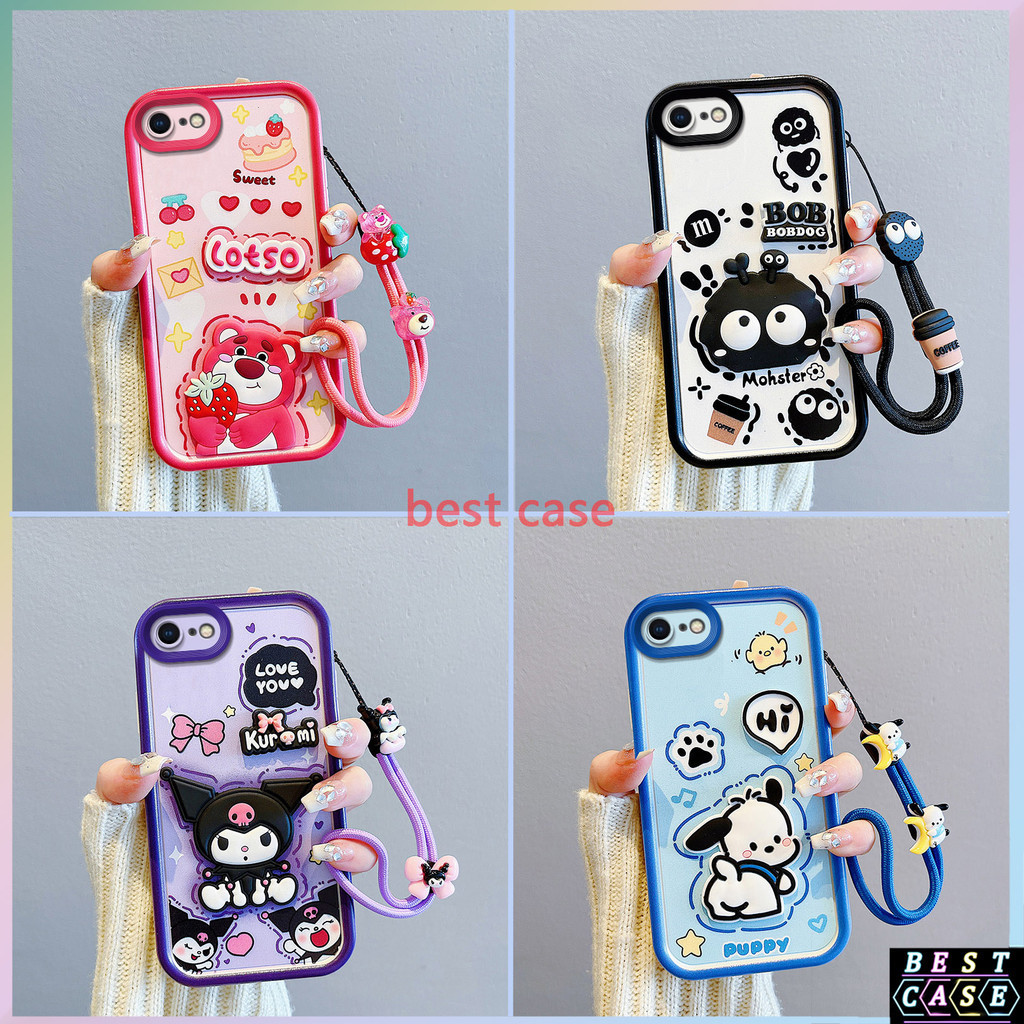 เคส iPhone 6 6s iPhone 6 Plus เคส iPhone 6s Plus เคส Strawberry Bear Kuromi การ์ตูนสามมิติรูปตุ๊กตาน