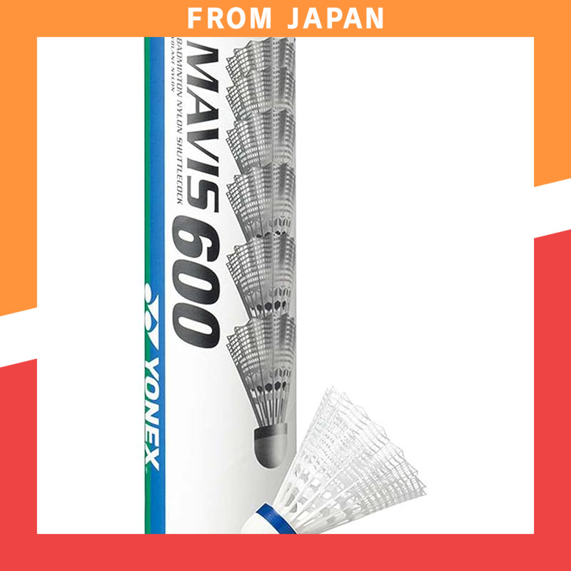 YONEX Badminton Shuttlecock Mavis 600P S, Pack of 6 M-600P