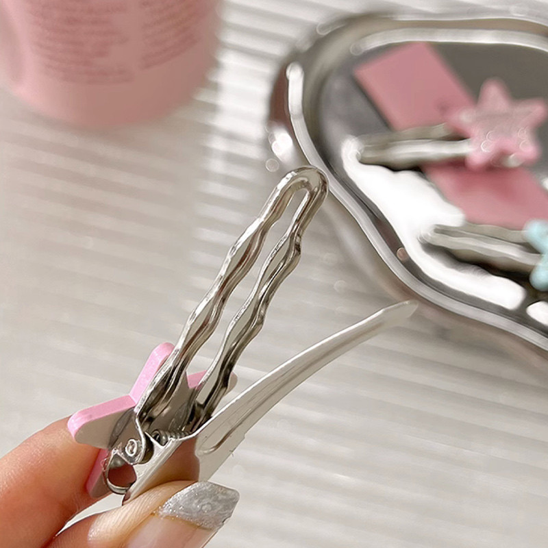 Rubuyou ซุปเปอร์แฟลชตัวอักษรดาว Bangs คลิปญี่ปุ่นเกาหลี Ins Hairpin Light หรูหราห้ามุมดาว Headdress - รูปที่ 3