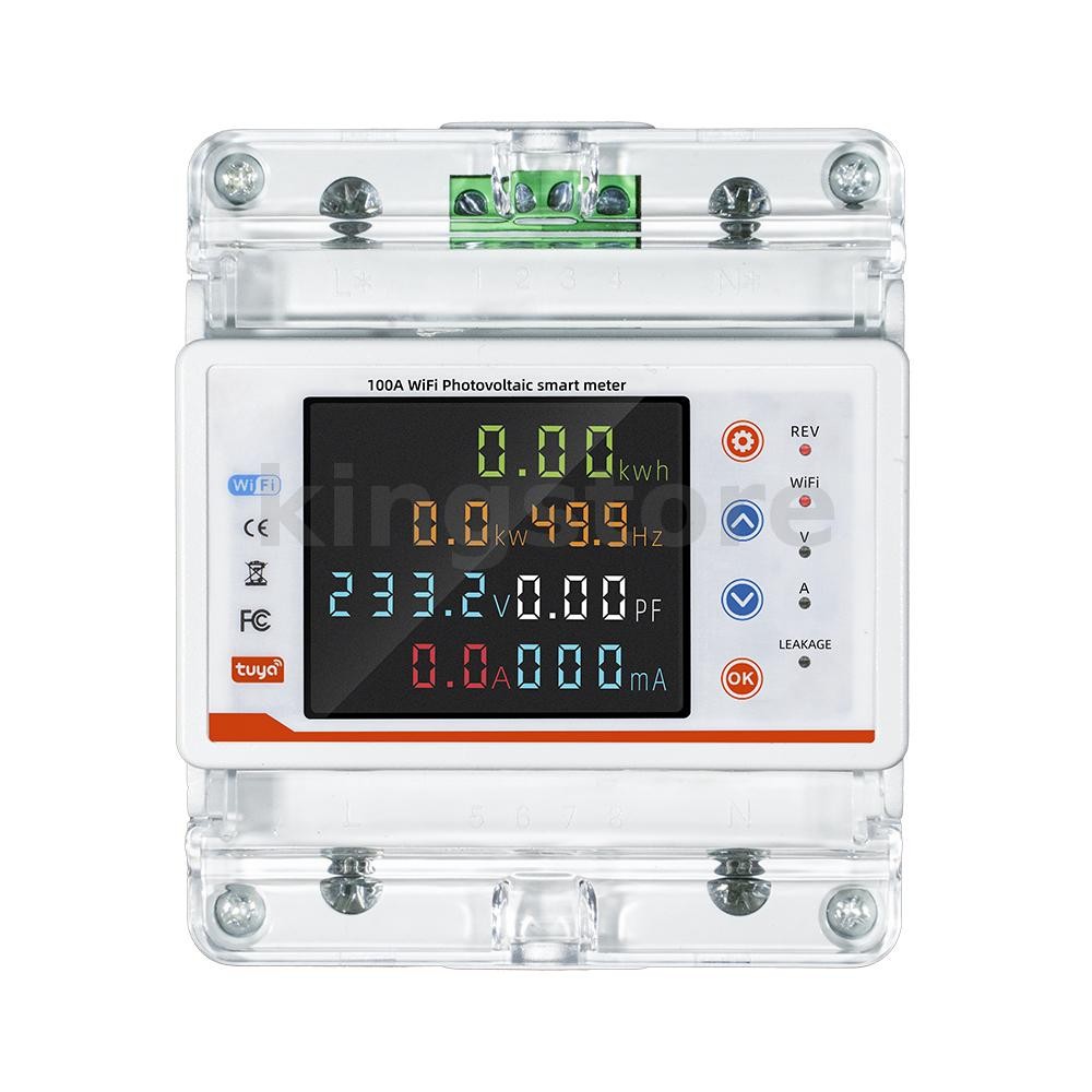 Rmdzt-gfc/4p 100A WiFi MCB Tuya สมาร์ทรีโมทคอนโทรลเสียงจอแสดงผล LCD แบบสองทิศทางพลังงานเมตร