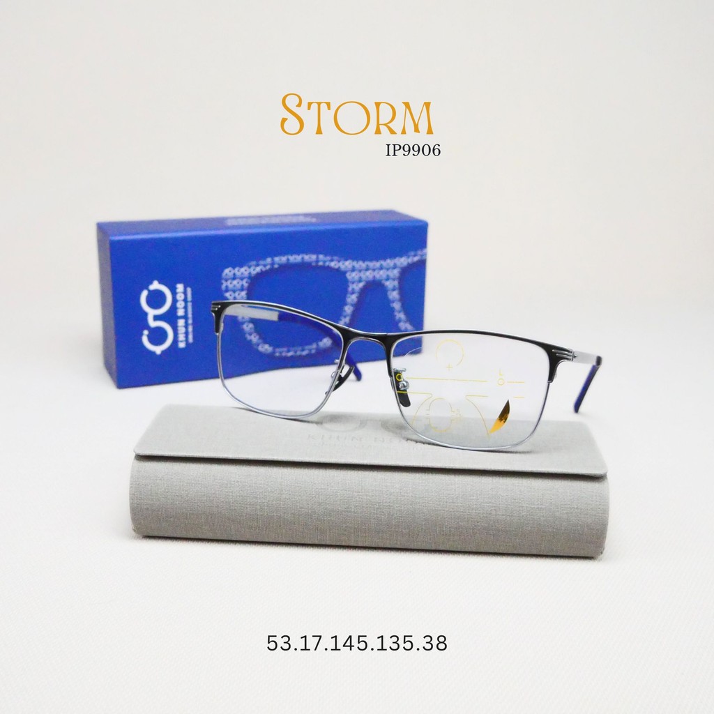 แว่นสายตายาว เลนส์โปรเกรสซีฟ มอง3ระยะ ไร้รอยต่อ รุ่น Storm สตรอม IP9906 เลนส์ออกแดดเปลี่ยนสีเทาดำเป็นแว่นกันแดดได้