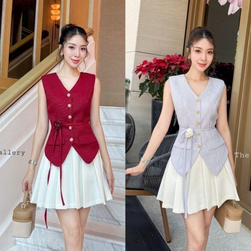 Hiso l (พร้อมส่ง) The Gallery28 29 ชุดเซ็ตเสื้อ+กระโปรงซับกางเกง น่ารักๆ  H.closet