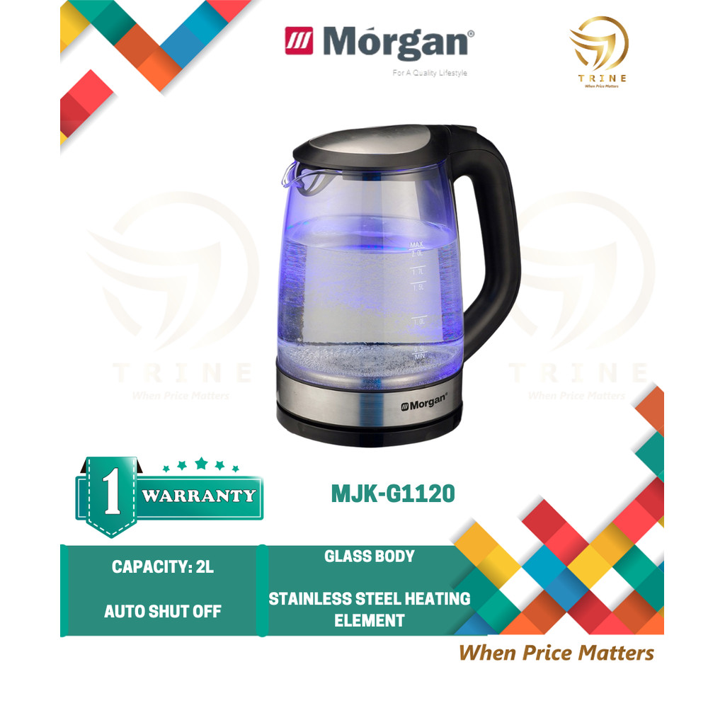 MORGAN 2200W ELECTRIC KETTLE (2.0L) พร้อมกระจกคุณภาพสูง BODY MJK-G1120