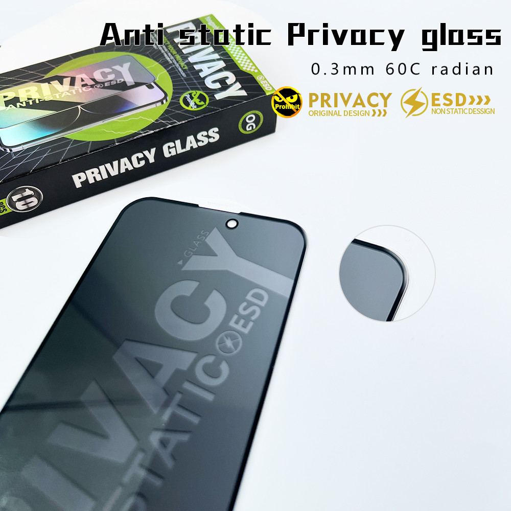 (แพ็คกิ้งต่ออัน)ฟิล์มกระจกเต็มจอกันมองป้องกันไฟฟ้าสถิตย์สำหรับ VIVO Y17 Y21 Y33 V7PLUS V9 V11 V19 V20 Y72 Y19S S1 S1PRO - รูปที่ 3