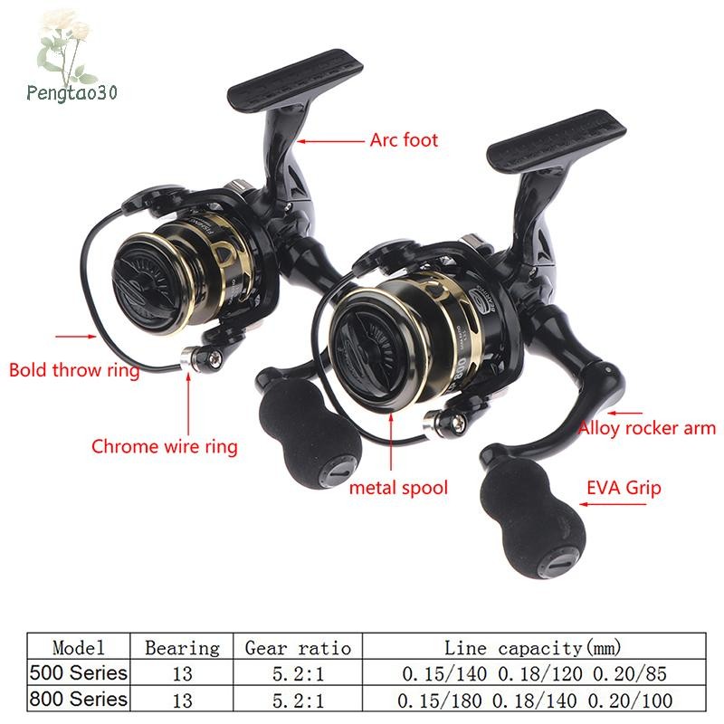 [Eao] 500/800 Series EVA Grip รอกตกปลาน้ําหนักเบาพิเศษ 12 + 1BB อัตราทดเกียร์ความเร็วสูง 5.2: 1 รอกหมุนขนาดเล็ก [TH]