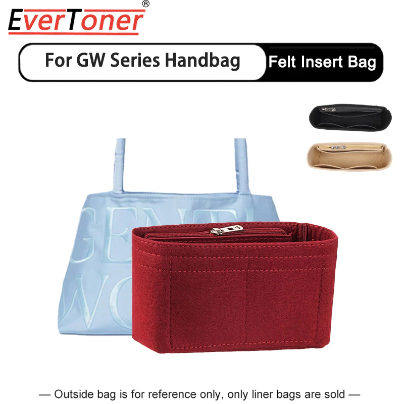 Evertoner สําหรับ GW Balle-ina Felt ผ้าใส่กระเป๋าแต่งหน้ากระเป๋าถือ Organizer กระเป๋าเดินทางด้านใน