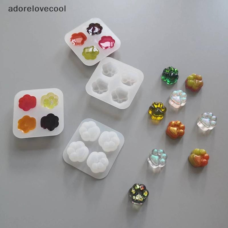 ADTH Paws Shape Epoxy Mold, Mirror & Matte Finish Surface Middle Heart Footprint เรซิ่นหล่อแม่พิมพ์ซิลิโคน Martijn