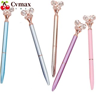 Cvmax ปากกาลูกลื่นเพชรผีเสื้อ สีทอง สีม่วง คริสตัล วิบวับ โลหะ ปากกาลูกลื่น บ้าน สีชมพู สีฟ้า สีเงิน สํานักงาน