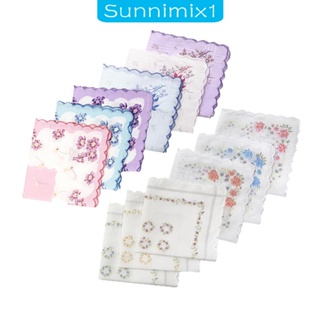 [Sunnimix1] ผ้าเช็ดหน้า พิมพ์ลายดอกไม้ หลากสี หรูหรา สําหรับผู้หญิง ของขวัญ งานแต่งงาน 30 ซม. X30 ซม.